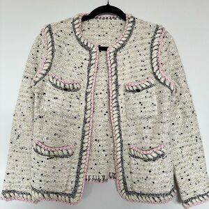 Women's Tweed Jacket - Pink and Black Accents - Made and bought in Italy
